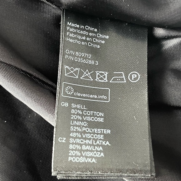 H&M Tweed Blazer Jacket Two Pockets Long Sleeves Black White Medium Large 10 - Picture 10 of 13